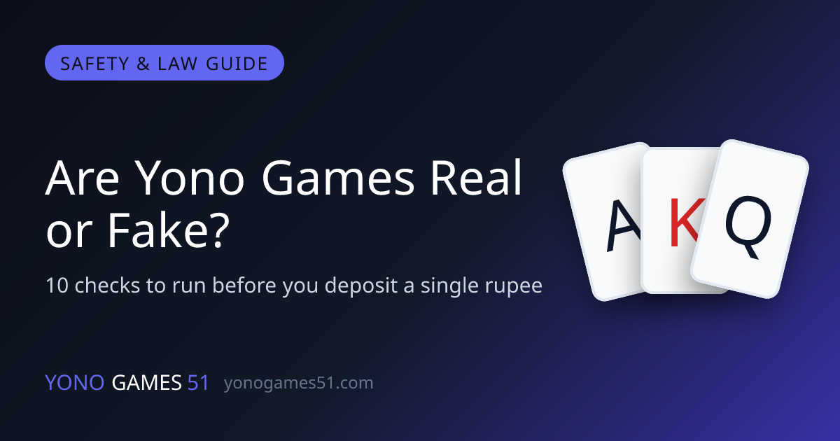 Checklist for verifying whether a Yono game app is real or fake before depositing money
