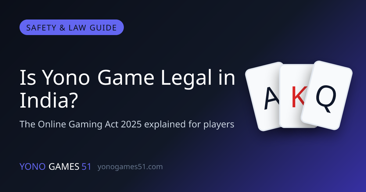 Explainer on whether Yono games and real-money card apps are legal in India under the Online Gaming Act 2025