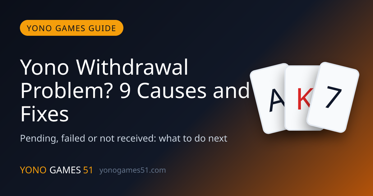 Troubleshooting guide for a stuck Yono game UPI withdrawal showing pending, failed and success statuses