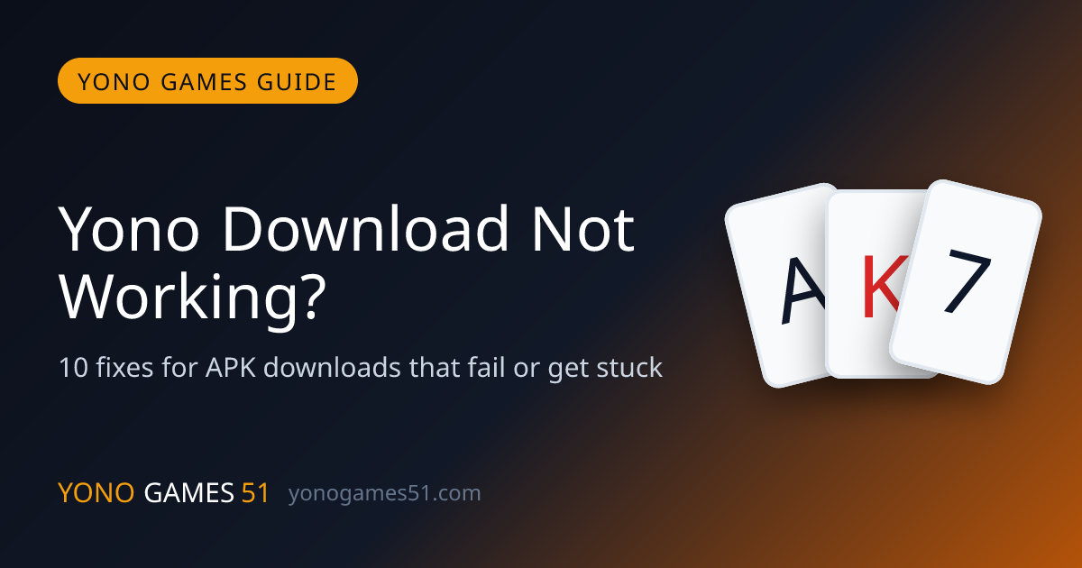 Troubleshooting guide for a Yono game APK download that is stuck or blocked in the Android Chrome browser